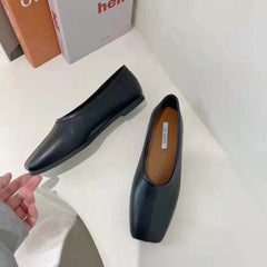 Bailehou 2026 New Flat Shoes Women Square Toe Ballerina Slip on Loafers Flat Heel Ladies Shallow Mouth Casual Shoes Zapatos Muje