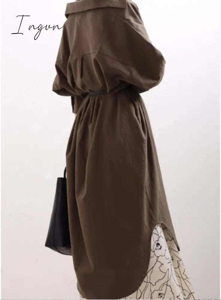 Ingvn - S-2XL Plus Size Summer Shirt Dress Evening Kaftan Vintage Dress Party Oversize Long Beach Women Dresses Robe Vestido Maxi