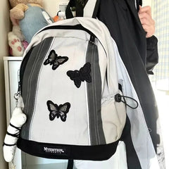 Ingvn  Y2k Gothic Womens Backpack Butterfly Patchwork Student School Backpacks Large Capacity Vintage Fashion Designer Luxury Bag
