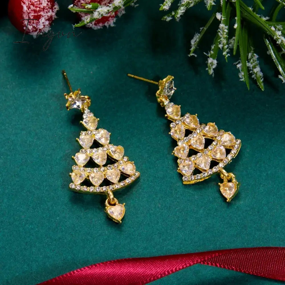 Moving Santa Claus Tassel Dangle Earrings For Women Christmas Tree Snowflake Asymmetric Long Chain Earring New Year Jewelry Gift