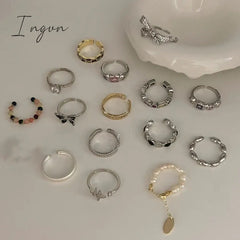 Y2K Jewelry Irregular Bowknot Rings For Women Girls Charm Colorful Zircon Natural Stone Wedding Bridesmaid Rings Finger bague