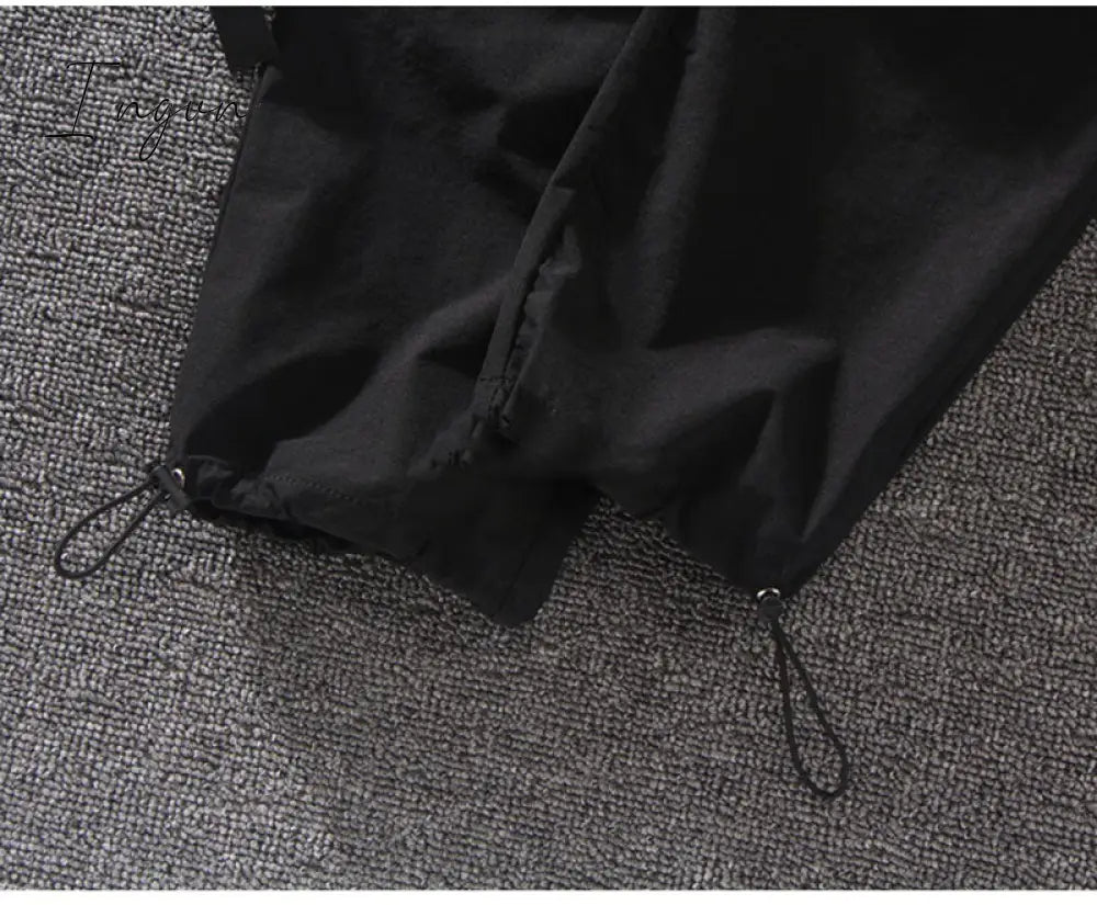Ingvn - Women Fashion Spring  Autumn Streetwear embroidery Cargo Pants Women Harajuku BF Loose Big Pocket Hearm Pants High Waist Loose Female Trousers