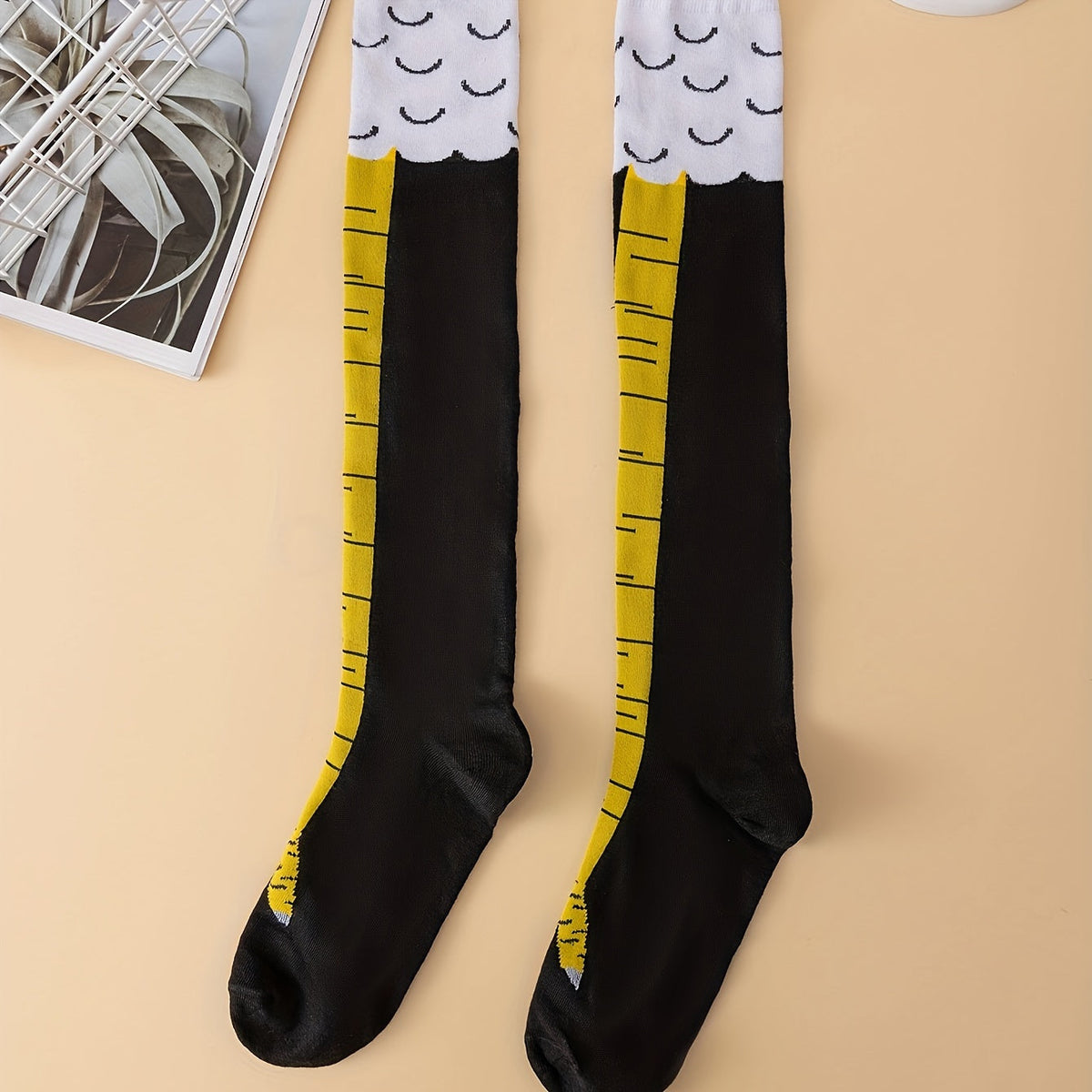 Funny Chicken Feet Thigh High Stockings - Colorful Animal Cosplay Over The Knee Socks for Women, Novelty Hosiery for Party, Costume, and Daily Wear