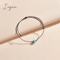 New Fashion Boho Turquoise Waterproof Woven Adjustable Anklet for Women Men Simple Niche Design Beach Vacation Gifts