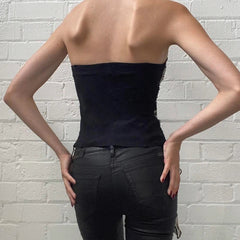 Goth Leopard Print Corset Top Ruffles Patchwork Strapless Skinny Tube Tops Harajuku y2k Cropped Top Women Streetwear Tees