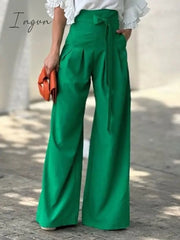 Ingvn - Women's Shirt Pants Sets White Solid Color Ruffle Half Sleeve Casual Daily Fashion Round Neck Regular Fit Spring &  Fall