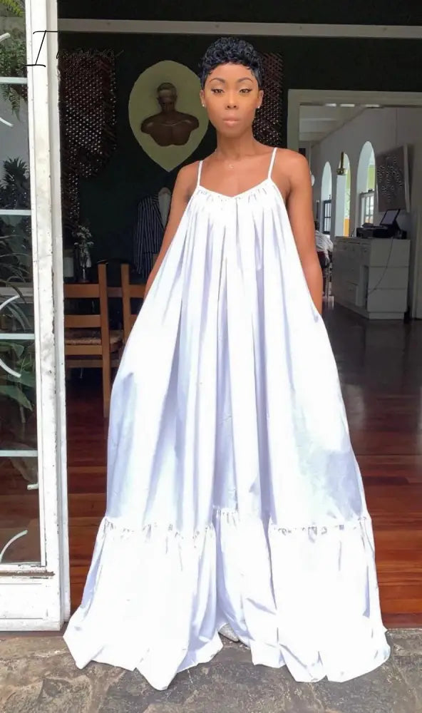 Ingvn - Tmustobe Sexy Sleeveless Solid Color Elegant Long Dress Women Summer Casual Fashion Plus Size Mid Waist Dress 11 Colors Female
