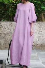Ingvn - Casual Simplicity Solid Solid Color O Neck Dresses(3 Colors)