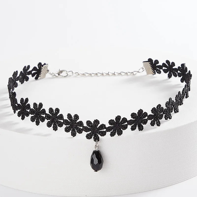 INGVN  New Vintage Gothic Black Necklace for Women Fashion Punk Leather Choker Dark Collar Chain Trendy Jewelry Cool Y2K Accessories