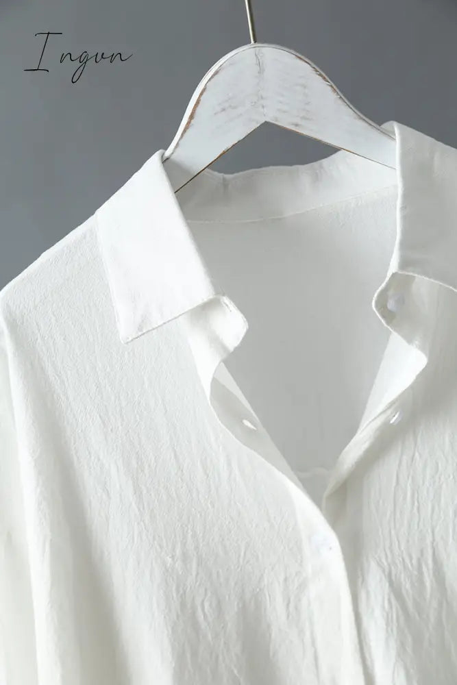 Ingvn - Long Sleeve Women Long Shirt Dress Spring Autumn Casual Buttons Loose Clothes Robe Femme Vestido