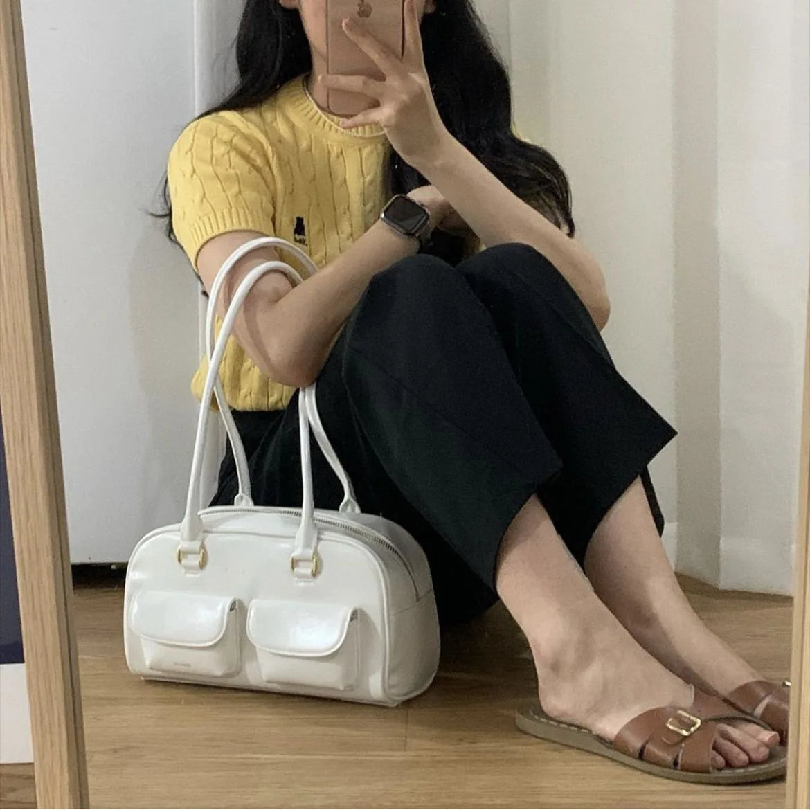 INGVN  Luxury Design Korean Vintage Trendy Shoulder Bags Fashion Casual All Match Handbags Women Y2k Streetwear Chic Solid Underarm Bag
