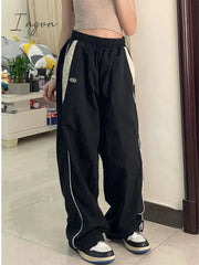 Ingvn - Casual Baggy Pants Women Vintage Oversized Hip Hop Joggers Harajuku Streetwear BF Female Sweatpants Wide Leg Trousers
