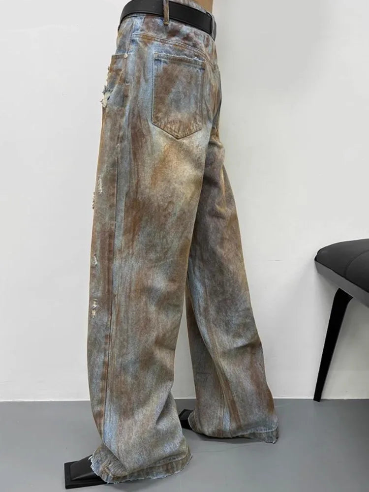 Harajuku Y2k Wide Leg Pants for Women Streetwear Fashion Pantalon Femme High Waist Straight Jeans Casual Vintage Denim Trousers