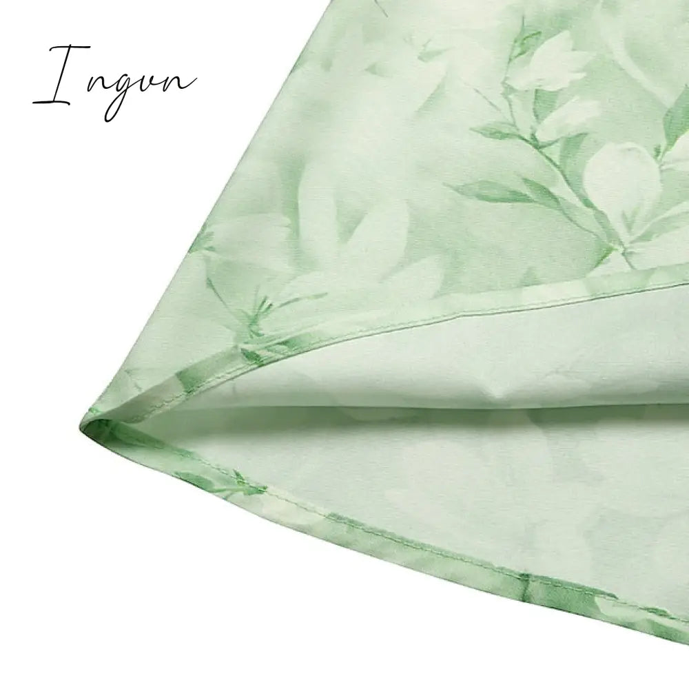Ingvn - Women's Plus Size Curve Two Piece Dress Floral Round Neck Print 3 4 Length Sleeve Spring Summer Casual Knee Length Dress Casual Daily Dress