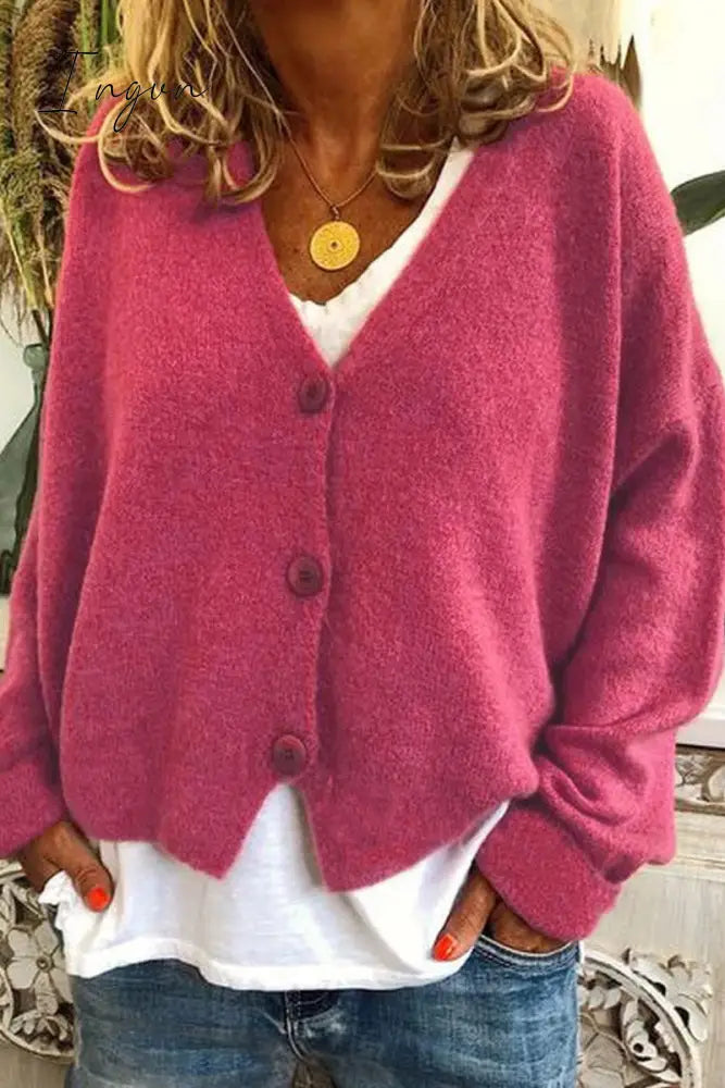 Ingvn - Casual Solid Patchwork V Neck Mid Waist Sweaters(15 Colors)