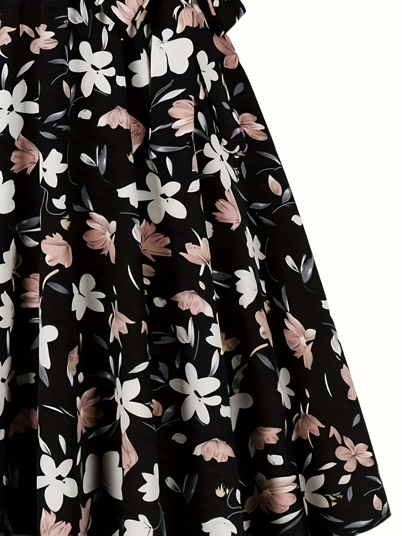 Seasonal Radiance, Elegant Floral Print Dress Set with Open Front Long Sleeve Cardigan & Tie-Waist Spaghetti Suspender Dress - Machine Washable, Polyester - Perfect for Spring/Fall