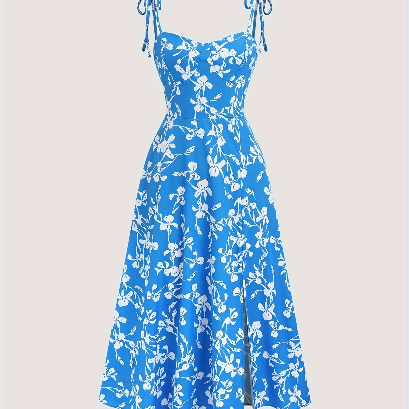 Chic Summer A-line Floral Dress with Sweetheart Neck - Strapless, Easy Maintenance, Women's Non-Sheer Cami Style