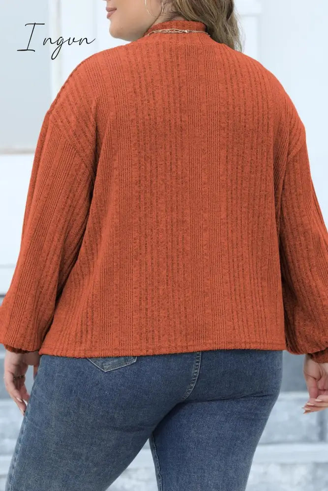 Ingvn - Casual Solid Basic Turtleneck Plus Size Tops