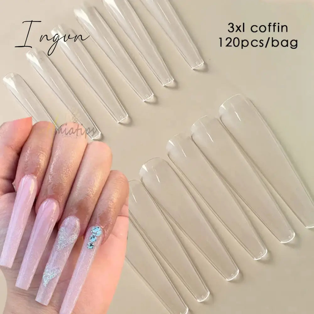 5Xl Extreme Long Stiletto Nails Full Cover Nails Artificial Acrylic False Nail Tips Press on Manicure Tool Accessories