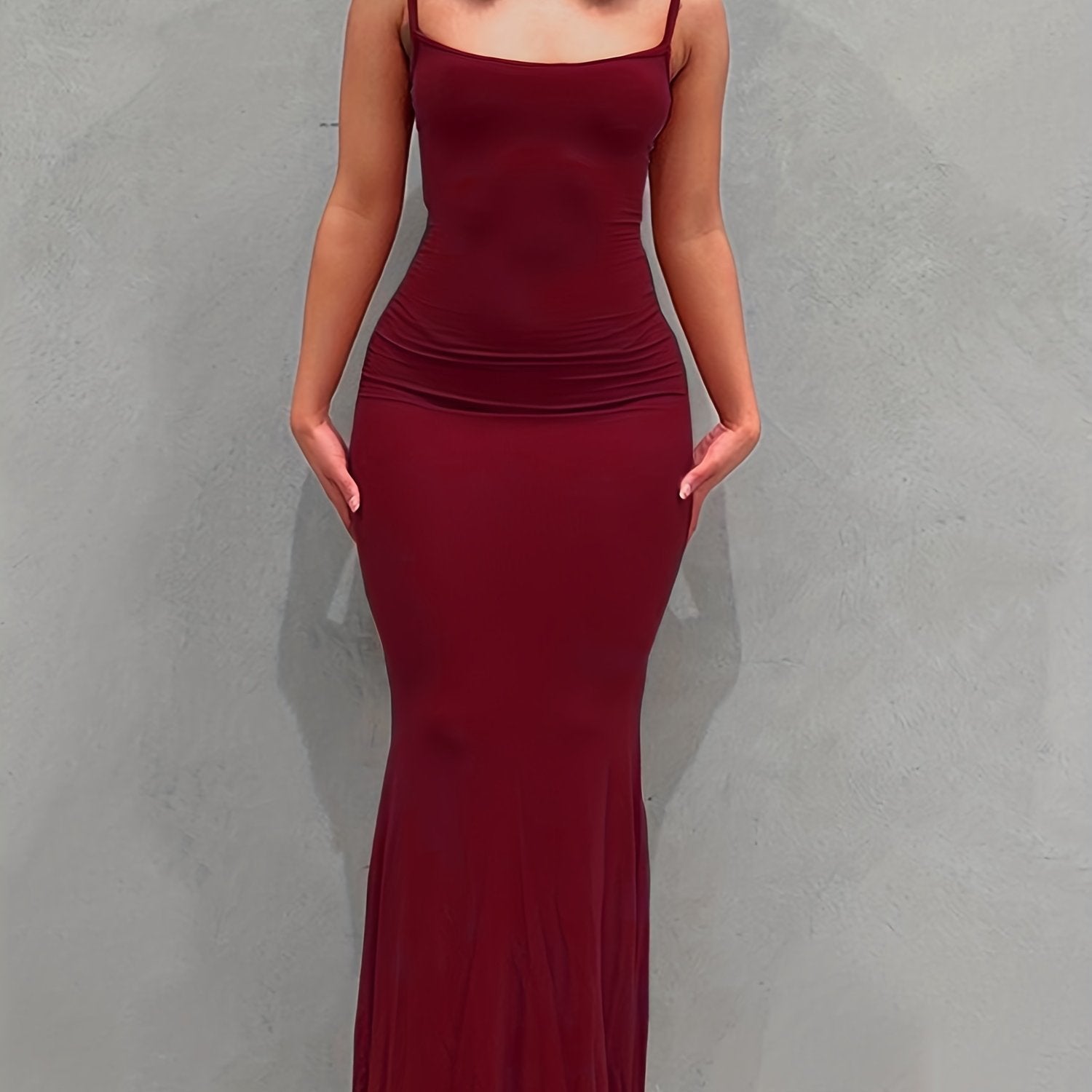 Flattering Sleeveless Backless Maxi Dress - Casual Lounge Comfort with a Sexy Twist - Seamless Bodycon Fit for Everyday Glam - Womens Fashion Must-Have