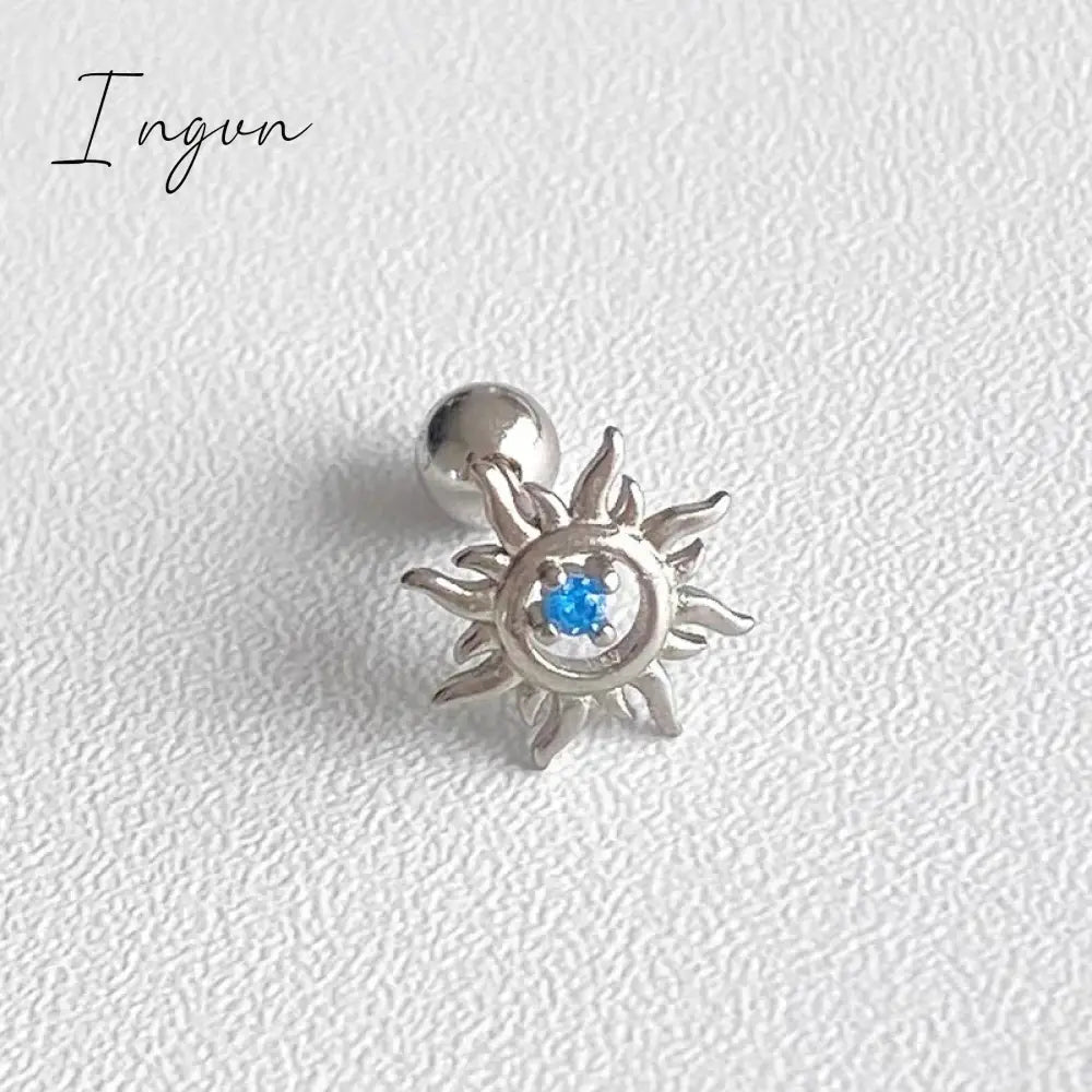 Korean Fashion Colorful Zircon Flower Cross Stud Earring for Women Aesthetic Jewelry Harajuku Cool Y2K Accessories New