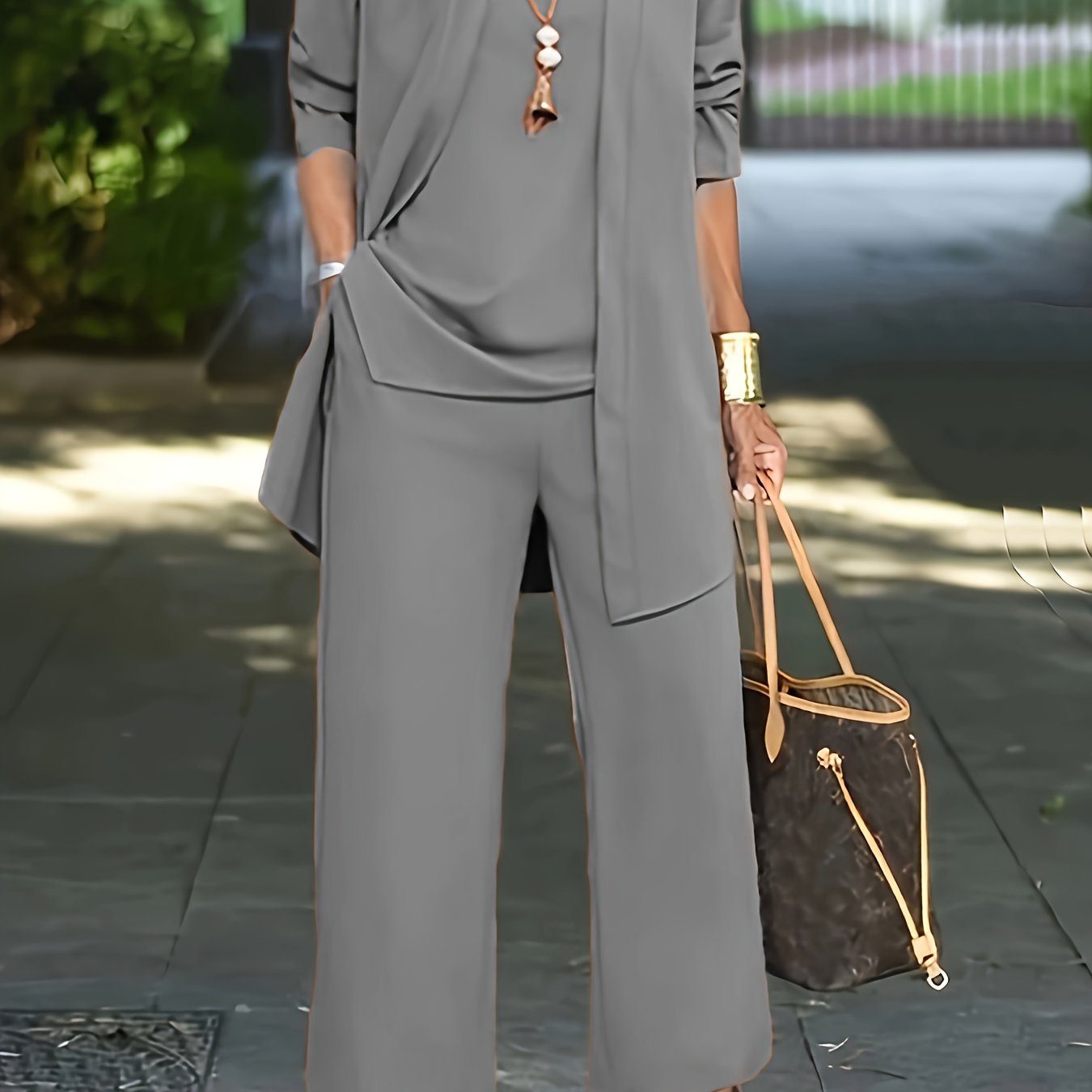 Chic Solid Three-Piece Outfit Set - Comfy Long Sleeve Cardigan, Versatile Top & Sleek Pants - Everyday Casual Wear for Women