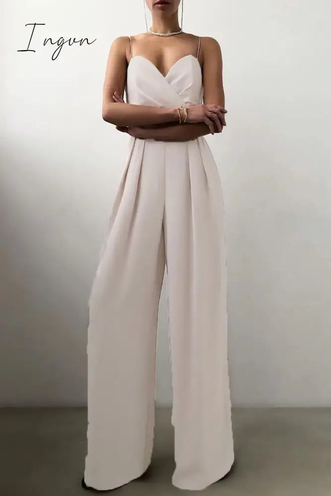 Ingvn - Fashion Casual Solid Patchwork V Neck Loose Jumpsuits(6 Colors)