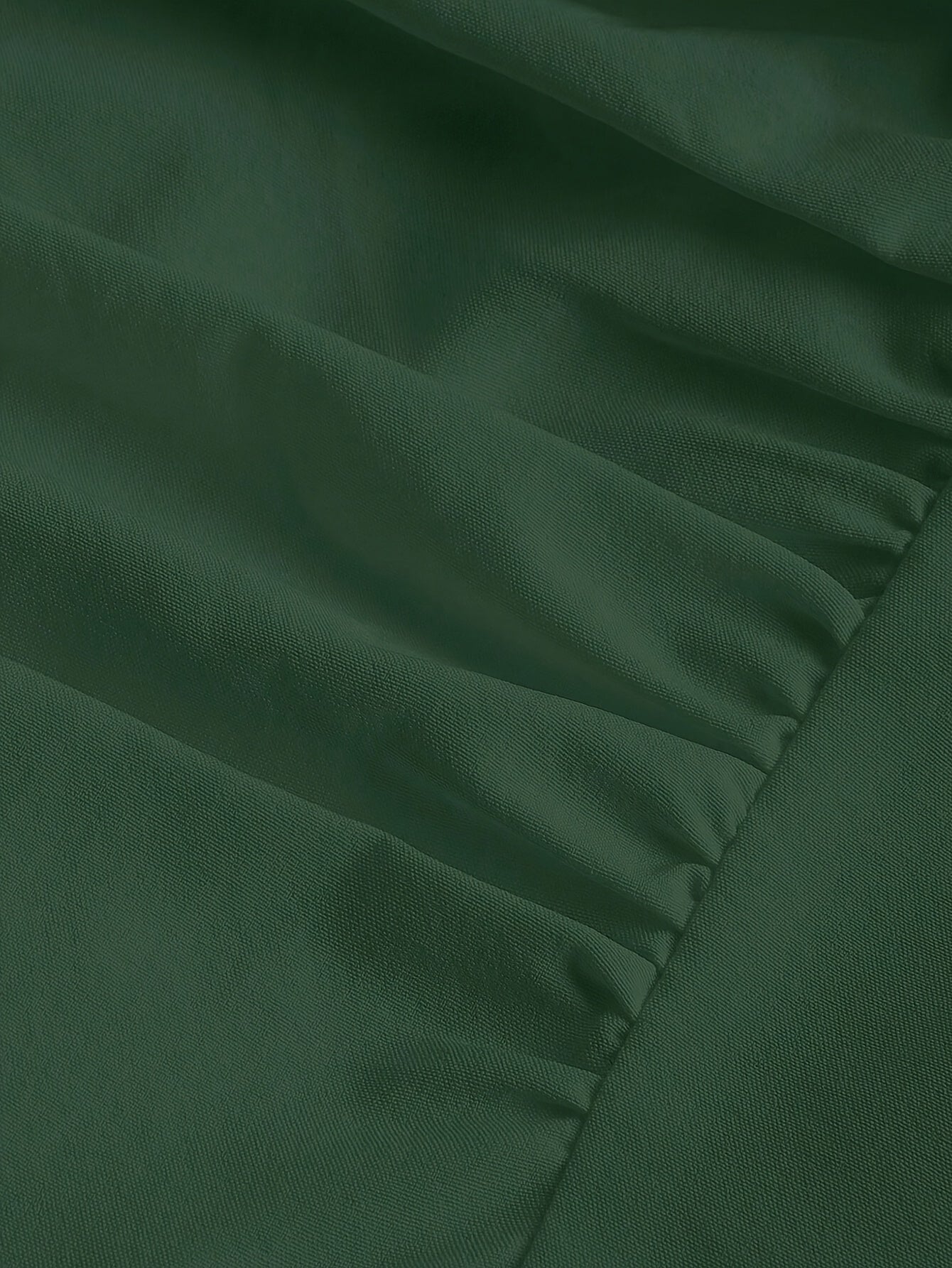 Elegant Solid Color Polyester A-Line Dress for Women, All-Season Strapless Shirred Detail, Woven Pendulum Style, Perfect for Adult - Green