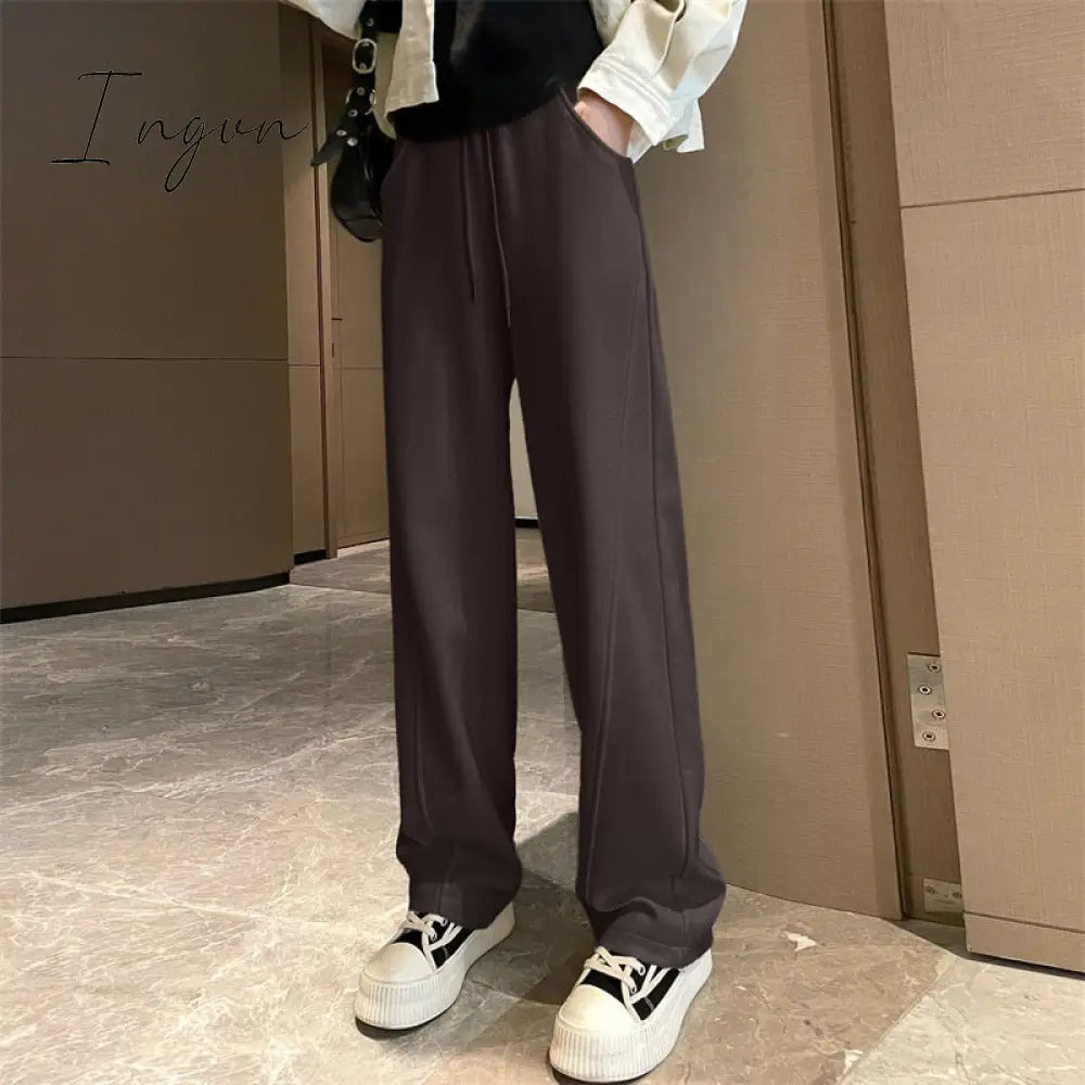 Ingvn - Sweatpants Women 2023 New Streetwear Pants High Waist Loose Trousers Casual Straight Sport Wide Leg Baggy Pants Joggers