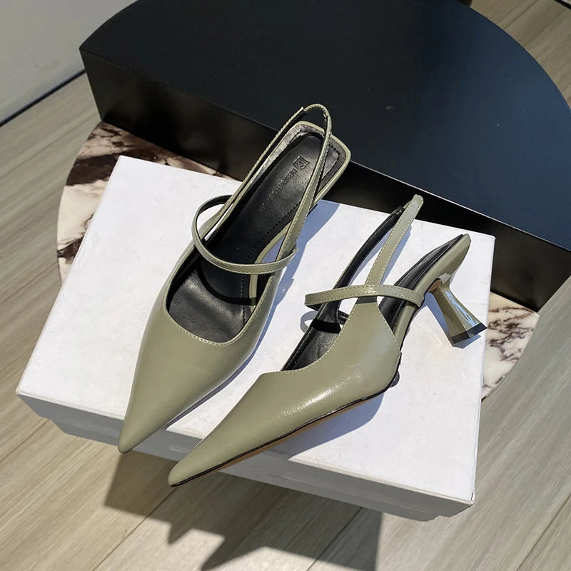 Summer Pointed Toe Women Sandals Fashion Elegant Shallow Singbacks Shoes Ladies Casual Outdoor Dress High Heel Sandalias