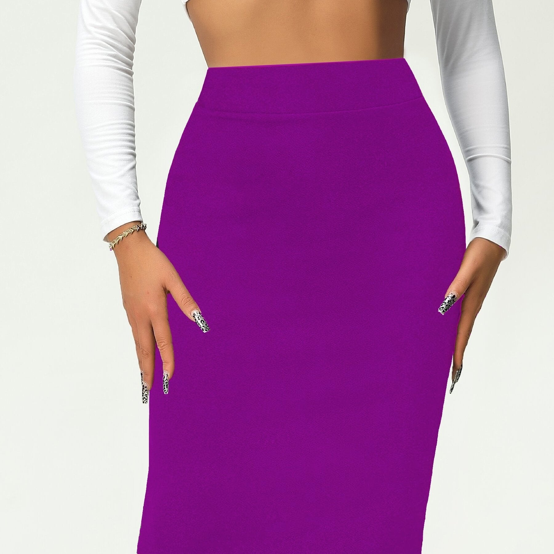 Solid Bag Hip Skirts, Elegant High Waist Work Office Pencil Skirts, Women's Clothing