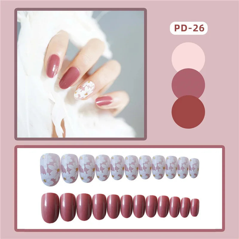 24pcs Lemon Short Wear Tips Nail False Patch Press on Nails Supplies for Professionals Artifical Fake Nails Faux Ongles Uñas