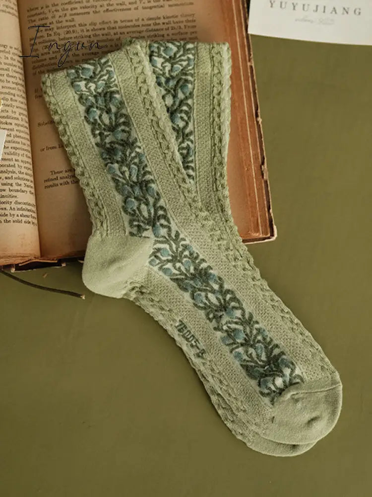 Ingvn - Vintage Jacquard Cotton Socks Accessories