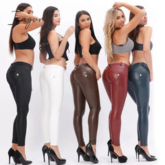 Ingvn - Melody Faux Leather Pants for Women Plus Sizes Skinny Leggings Latex Pencil Pu Pants Women's Clothing Fashion