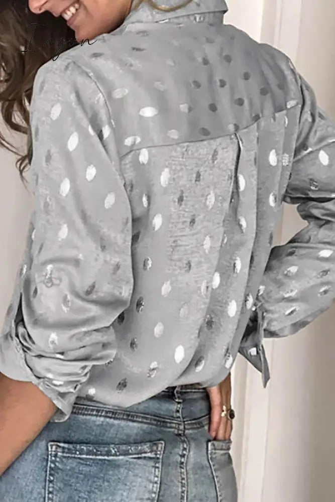 Ingvn -  Loose Long Sleeve Lapel Top