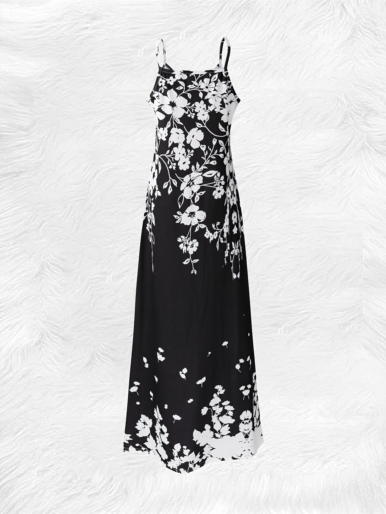 Vibrant Floral Print Cami Slip Dress - Comfortable Mid-Elasticity Polyester Fabric, Crew Neck, Sleeveless, Vacation Style, Customized Design for Summer - Womens Casual Clothing for Adult