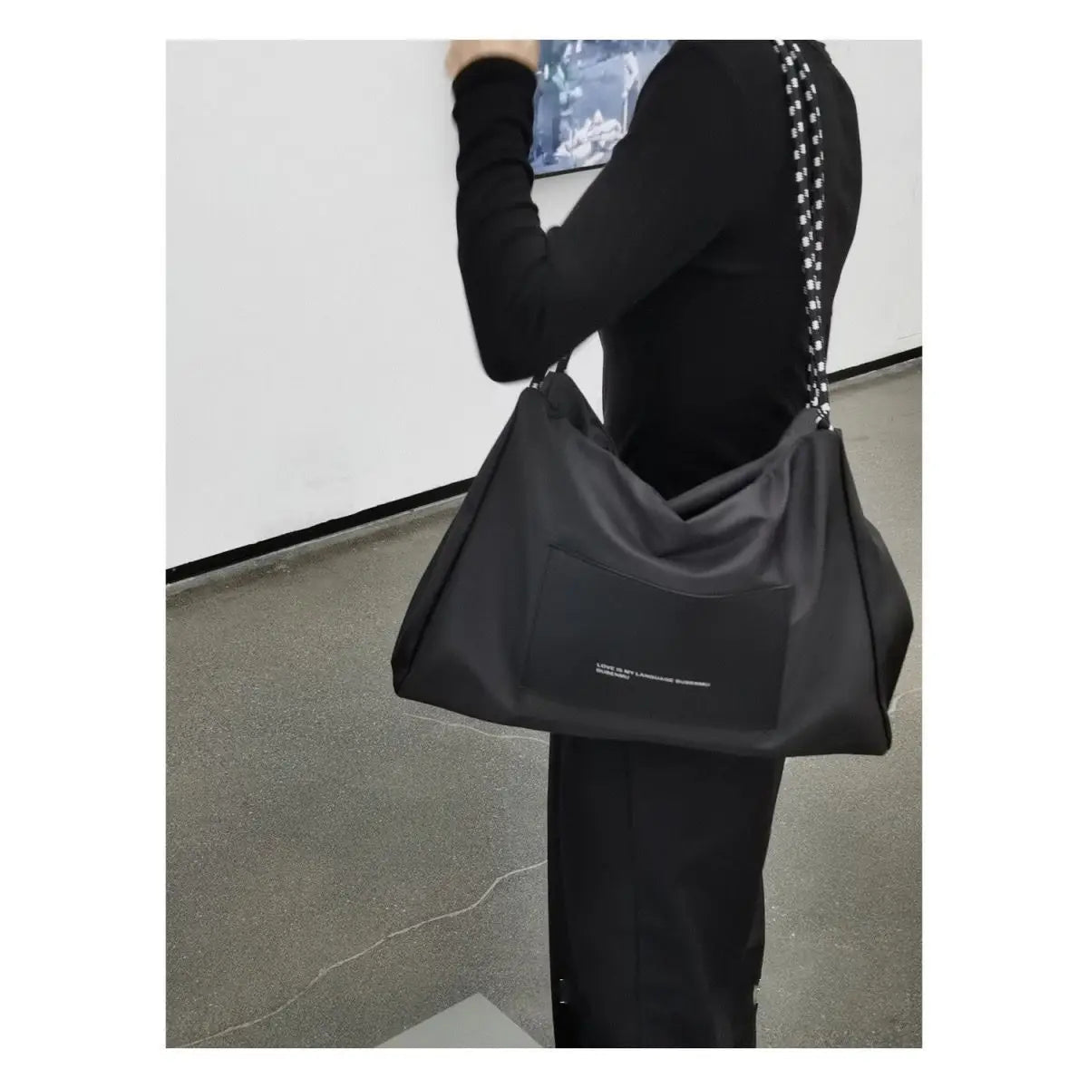 INGVN  Trendy High-capacity Simple Japanese Gym Bag Vintage All Match Y2k Aesthetic Women's Handbags Korean Casual Sports Shoulder Bags