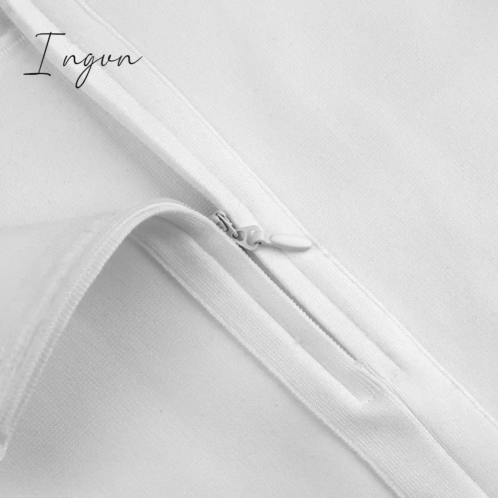 Ingvn - Dress for Women Summer Pink Bodycon Dress Sexy Cut Out Rayon White Black Red Club Party Dress Evening Outfits