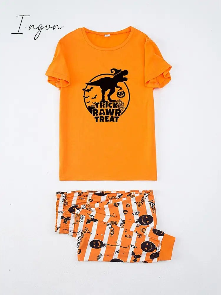 Ingvn - Women's Pajamas Sets Animal Letter Simple Casual Comfort Home Christmas Halloween Polyester Breathable Crew Neck Short Sleeve T shirt Tee Pant Summer Fall Black White