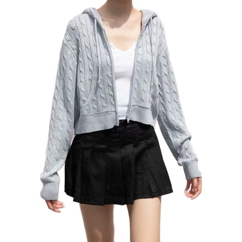 Brandy Mandy Sweaters Women White Knit Sweater Autumn Winter V Neck Long Sleev Knitted Sweater Navy Pullover Brandy Girl Sweater