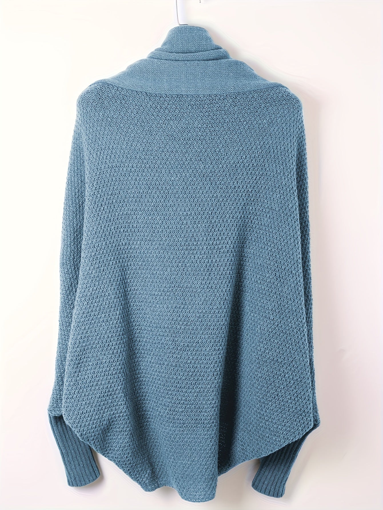 Cozy Women's Casual Solid Color Open Front Long Batwing Sleeve Cardigan for Fall & Winter