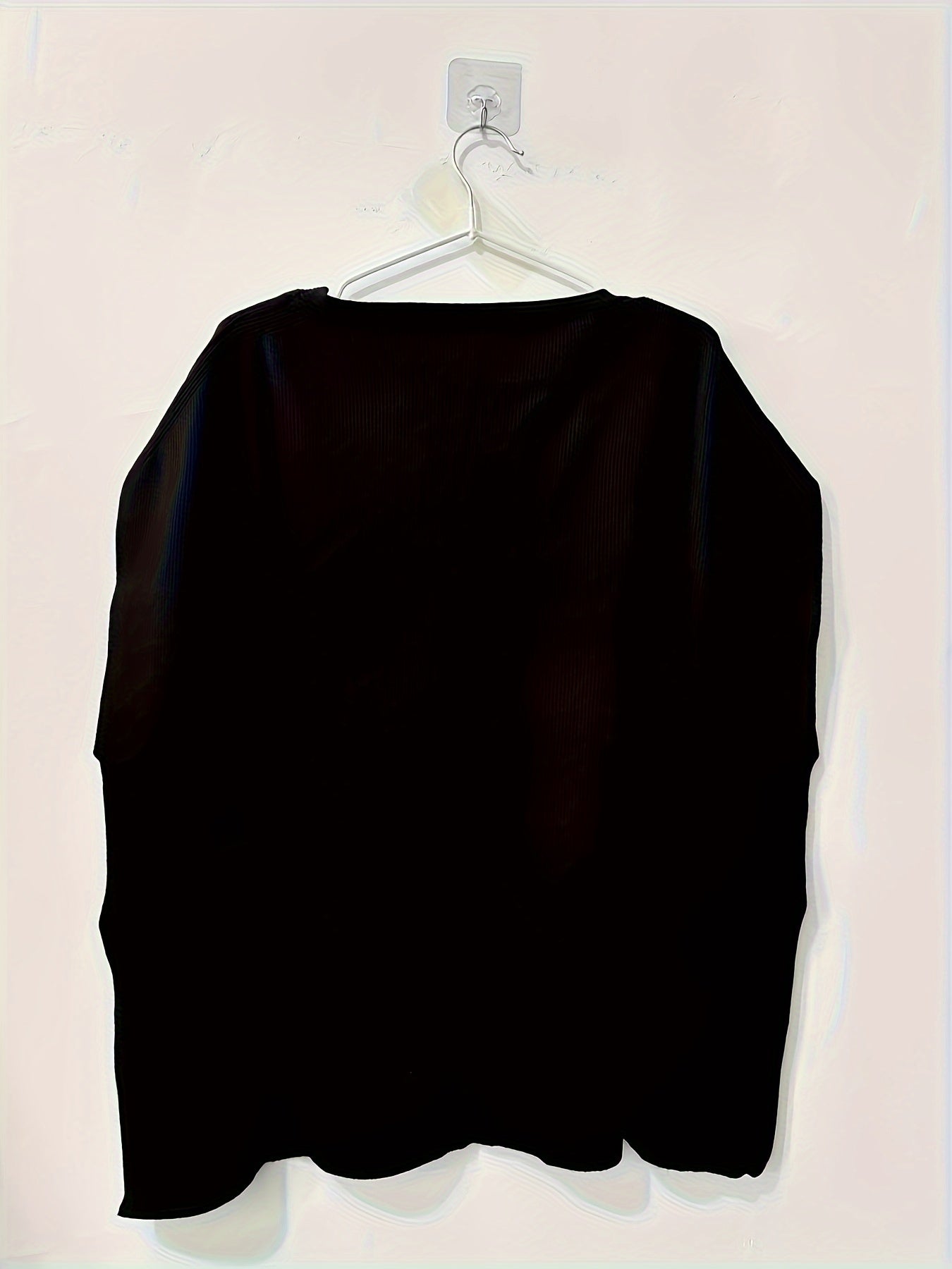 Women's V-Neck Knitted Cardigan, Casual Loose Fit Batwing Sleeves, Solid Color, Polyester, Spring/Autumn Fashion, Sleeveless Pullover Top for Ladies