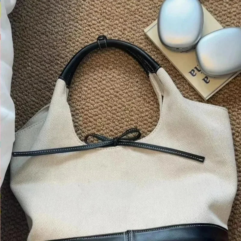 Ingvn  Patchwork Womens Tote Bag Casual Large Capacity Fashion New Designer Shoulder Bag Travel Literary Commuter Female Handbag