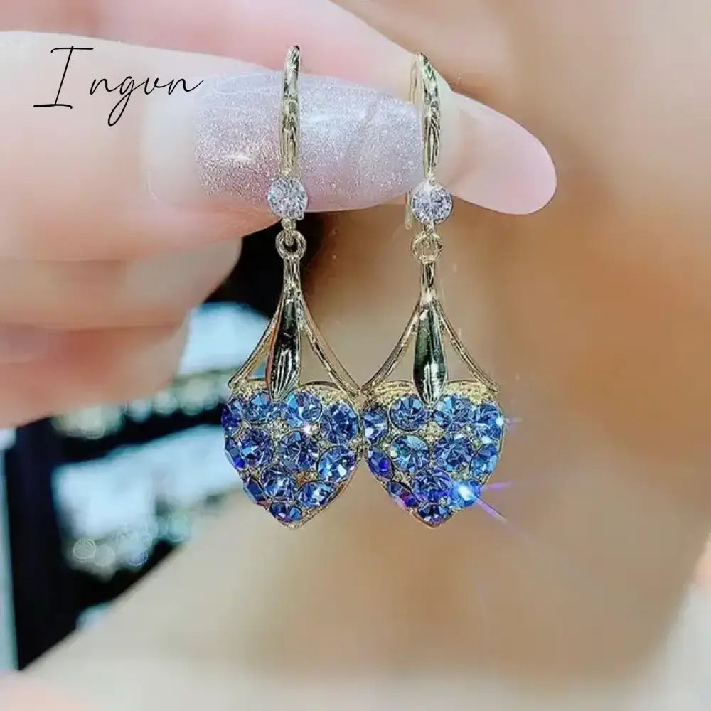Exquisite Opal Flower Earrings For Women Rhinestone Long Tassel Zircon Earring Girls Wedding Party Temperament Jewelry New