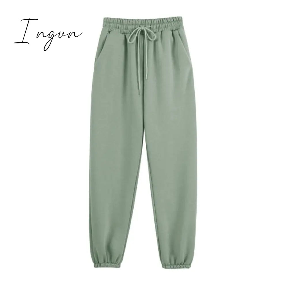 Ingvn - Fleece Tracksuits Women Two Pieces Set Hooded Oversized Sweatshirt Pants Solid Color Hoodie Suits Autumn Winter Casual Outfits
