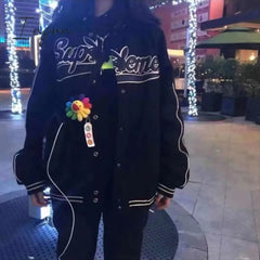 Ingvn - Letter Print High Street Long Sleeve Bomber Jacket Women Autumn New Fashion Brand Jacket Sports Coat Hip-hop Jacket Women