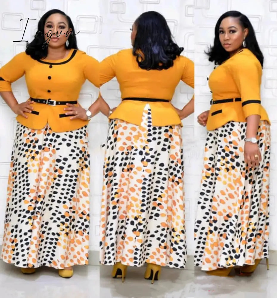 Ingvn - 2XL-6XL Plus Size Christmas Dress African Dresses For Women Clothing Winter Dashiki Robe Femme Party Maxi Dress African Clothes