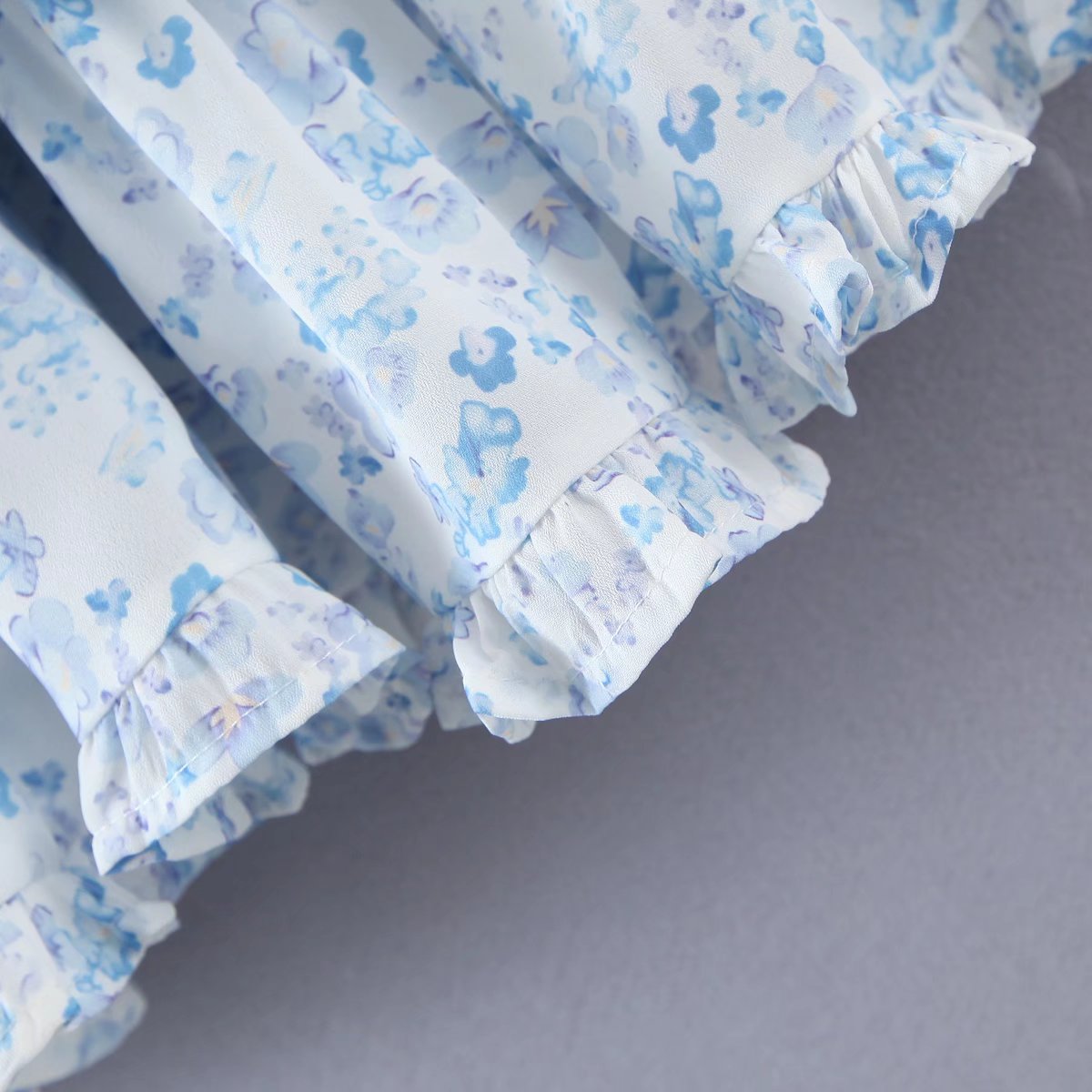 Fashion Women Spaghetti Strap Ruffle Cake Chiffon Dress Sexy Ladies Floral Print Holiday Party Mini Dress Summer Robe