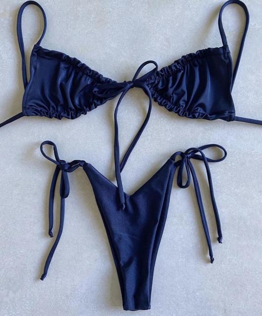 Low Waist Bikini Triangle Swimwear Female String Swimsuit Women Print 2 Piece Suit Push Up Bathing Suit Swim Suit New