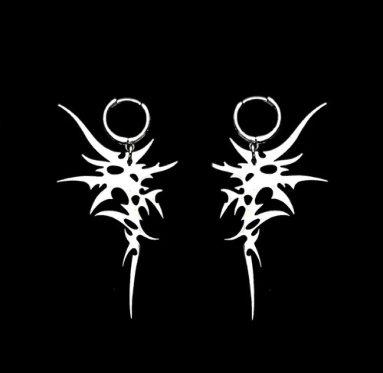 INGVN  Grunge Accessories Thorns Letter Earrings Punk Charm Drop Earring for Women Irregular Earring  Korean Fashion Jewelry Aesthetic